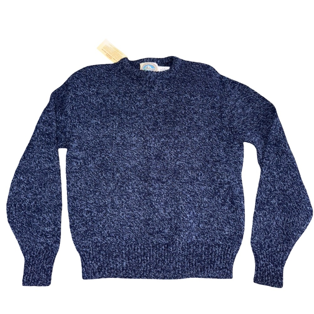 Environmental Clothing Co Wool Blend Sweater Size Medium Blue Knit USA Made